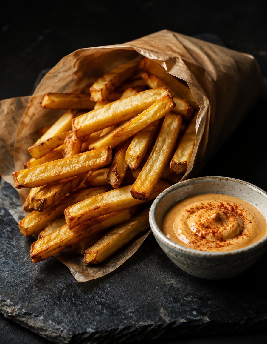 צ'יפס זהוב עם PAPRIKA AIOLI